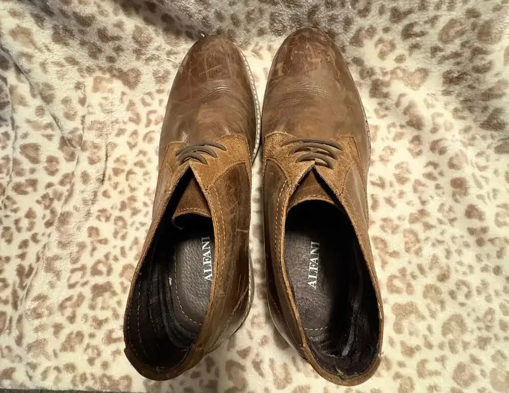 Alfani Knight Men's Brown Leather Chukka Boots Size 8.5M